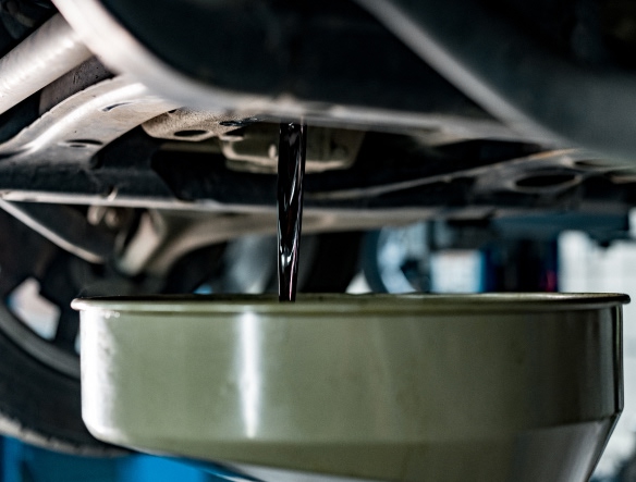 oil pouring in a container